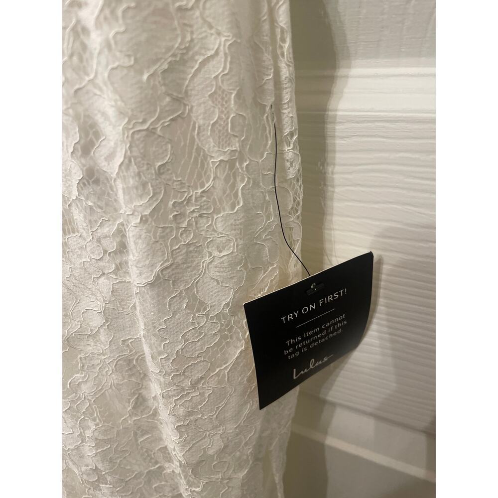 Lulus Romantic Message White Lace Midi Dress XS Bridal Shower Wedding NWT - Picture 9 of 12